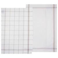 2 theedoeken, bedrukt, katoen, grijs, 45 x 70 cm, Atmosphera