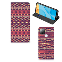 OPPO A15 Hoesje met Magneet Aztec Paars - thumbnail