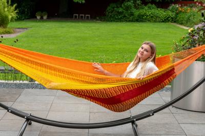 Hangmat met Standaard Tweepersoons 'Arc & Mexico' Fuego - Oranje - Tropilex ® Hangmat met Standaard Tweepersoons 'Arc & Mexico' Fuego - Oranje - Tropilex ®
