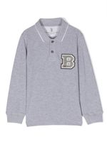 Brunello Cucinelli Kids polo en coton à patch logo - Gris - thumbnail