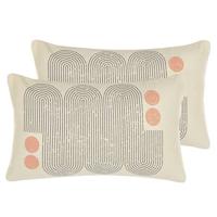 Beliani-TIARELLA -Sierkussen set van 2-Beige-30 x 50 cm-Polyester