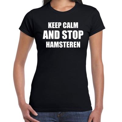 Keep calm and stop hamsteren corona crisis zwart voor dames Keep calm and stop hamsteren corona crisis zwart voor dames