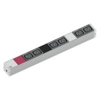 BACHMANN IT PDU ALU 1U 6x C19 stekker 3x16A CEE rood