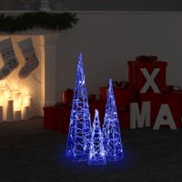 Lichtkegelset decoratief LED 30/45/60 cm acryl blauw - thumbnail