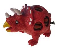 DinoWorld knijpfiguur dinosaurus jongens 11 cm siliconen rood