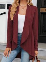 Plain Casual Crew Neck Kimono