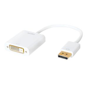 LogiLink CV0058B Adapter [1x DisplayPort stekker - 1x DVI-bus 24+1-polig] Wit 15.00 cm