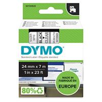 DYMO Originele D1-labeltape, zwart op transparant, 24 mm x 7 m, zelfklevende tape, voor LabelManager labelprinter