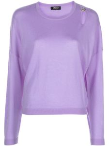 LIU JO pull en maille à découpes - Violet