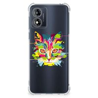 Motorola Moto E13 Stevig Bumper Hoesje Cat Color