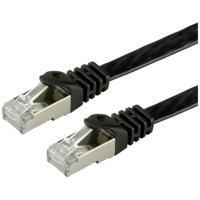 VALUE FTP Cat.6 Flat Network Cable, black 0.5 m netwerkkabel Zwart F/UTP (FTP) - thumbnail