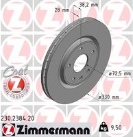 Remschijf COAT Z ZIMMERMANN, Remschijftype: Binnen geventileerd, u.a. für Fiat, Lancia, VW, Chrysler, Dodge - thumbnail