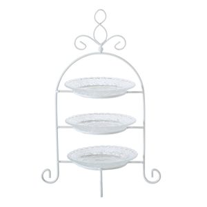 Gebak etagere wit 3-laags 30 x 23 cm   -