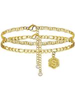 strand Dubbele Keten Alfabet Enkelbandje