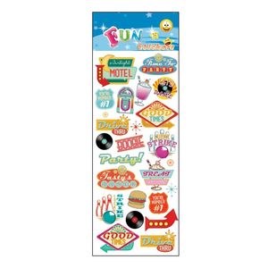 Stickervel retro fifties thema party   -