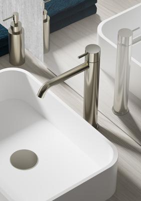 Hotbath Cobber Hoge Wastafelkraan Geborsteld Nikkel CB003HC