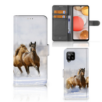 Samsung Galaxy A42 5G Telefoonhoesje met Pasjes Paarden - thumbnail