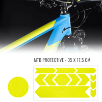 Fiets frame bescherming stickerset neon geel - thumbnail