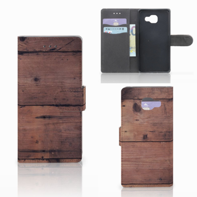 Samsung Galaxy A5 2016 Book Style Case Old Wood