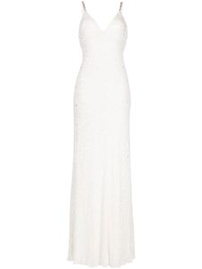 Jenny Packham robe longue Leila à sequins - Blanc