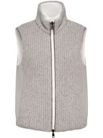 Brunello Cucinelli gilet matelassé en maille nervurée - Gris