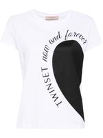 TWINSET t-shirt en coton à imprimé cœur - Blanc