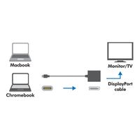 LogiLink UA0246A USB / DisplayPort Adapter [1x USB 3.2 Gen 2 stekker C (USB 3.1) - 1x DisplayPort bus] Wit 14.00 cm - thumbnail