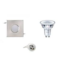 Philips - Led Spot Set - Corepro 840 36d - Aigi - Gu10 Fitting - Waterdicht Ip65 - Dimbaar - Inbouw Vierkant - Mat