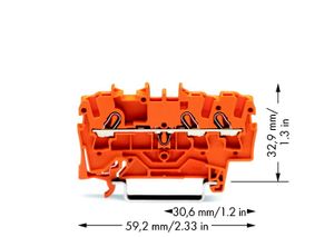 WAGO 2002-1302 Doorgangsklem 5.20 mm Spanveer Oranje 100 stuk(s)