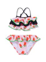 Nessi Byrd Kids maillot de bain imprimé à volants - Rose