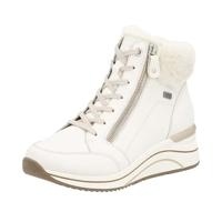 Remonte High-Top sneakers voor dames D0T77, lage schoenen, losse inlegzool, waterafstotend, REmonteTEX, wit, 45 EU