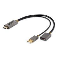 StarTech.com 30cm HDMI naar DisplayPort Adapter Kabel, Actieve 4K 60Hz HDMI 2.0 naar DP 1.2 Converter, HDR, USB Bus Powered, HDMI Bron naar DisplayPort Scherm voor Laptops/PC - thumbnail