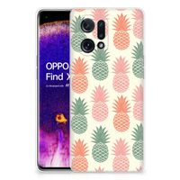 OPPO Find X5 Siliconen Case Ananas - thumbnail