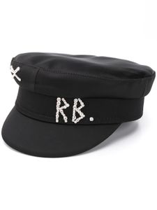 Ruslan Baginskiy casquette gavroche à logo strassé - Noir