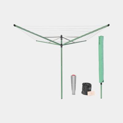 Brabantia Lift-o-Matic droogmolen 50 meter met grondanker, beschermhoes, wasknijpertasje en wasknijpers - Leaf Green Brabantia Lift-o-Matic droogmolen 50 meter met grondanker, beschermhoes, wasknijpertasje en wasknijpers - Leaf Green