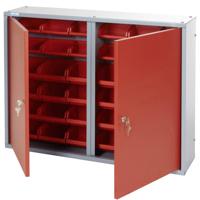 Hangkast 80 cm, 2-deurs, 36 boxen rood Küpper 70222 (b x h x d) 80 x 60 x 19 cm