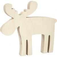 Creotime houten eland 15 x 14 cm blank per stuk