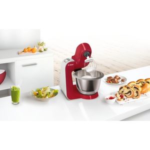 Bosch Haushalt MUM58720 Foodprocessor 1000 W Donkerrood, Zilver (mat)