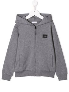 Dolce & Gabbana Kids sweat zippé à capuche - Gris