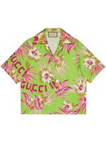 Gucci chemise en soie à fleurs - Vert - thumbnail