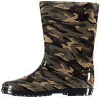 XQ Footwear regenlaarzen jongens rubber legergroen maat 34