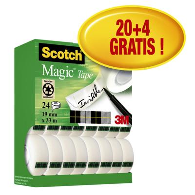 Scotch Magic Tape - 810 Multipack - 19 mm x 33 m - Onzichtbaar - 24 stuks Scotch Magic Tape - 810 Multipack - 19 mm x 33 m - Onzichtbaar - 24 stuks