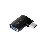 LogiLink AU0055 - USB 3.2 Gen 1, USB-C naar USB-A adapter, 90° hoek, zwart