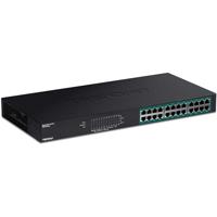 TRENDnet TPE-TG240G 24-poorts Gigabit PoE + -schakelaar, 24 x Gigabit PoE + poorten, 370 W stroombudget, ethernet-netwerkschakelaar, metaal
