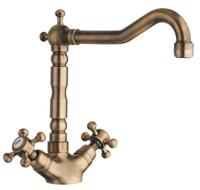 Wastafelmengkraan Sapho Antea 2-knops uitloop rechts 24 cm brons