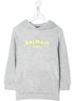 Balmain Kids hoodie à logo imprimé - Gris