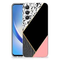 Samsung Galaxy A05S TPU Hoesje Zwart Roze Vormen - thumbnail