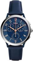 Horlogeband Fossil CH3072 Leder Blauw 16mm