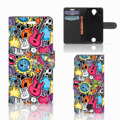 Acer Liquid Z330 Wallet Case met Pasjes Punk Rock Acer Liquid Z330 Wallet Case met Pasjes Punk Rock