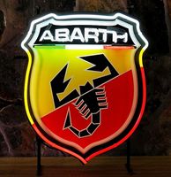 Abarth Logo Neon Verlichting Met Achterplaat 55 x 65 cm - thumbnail